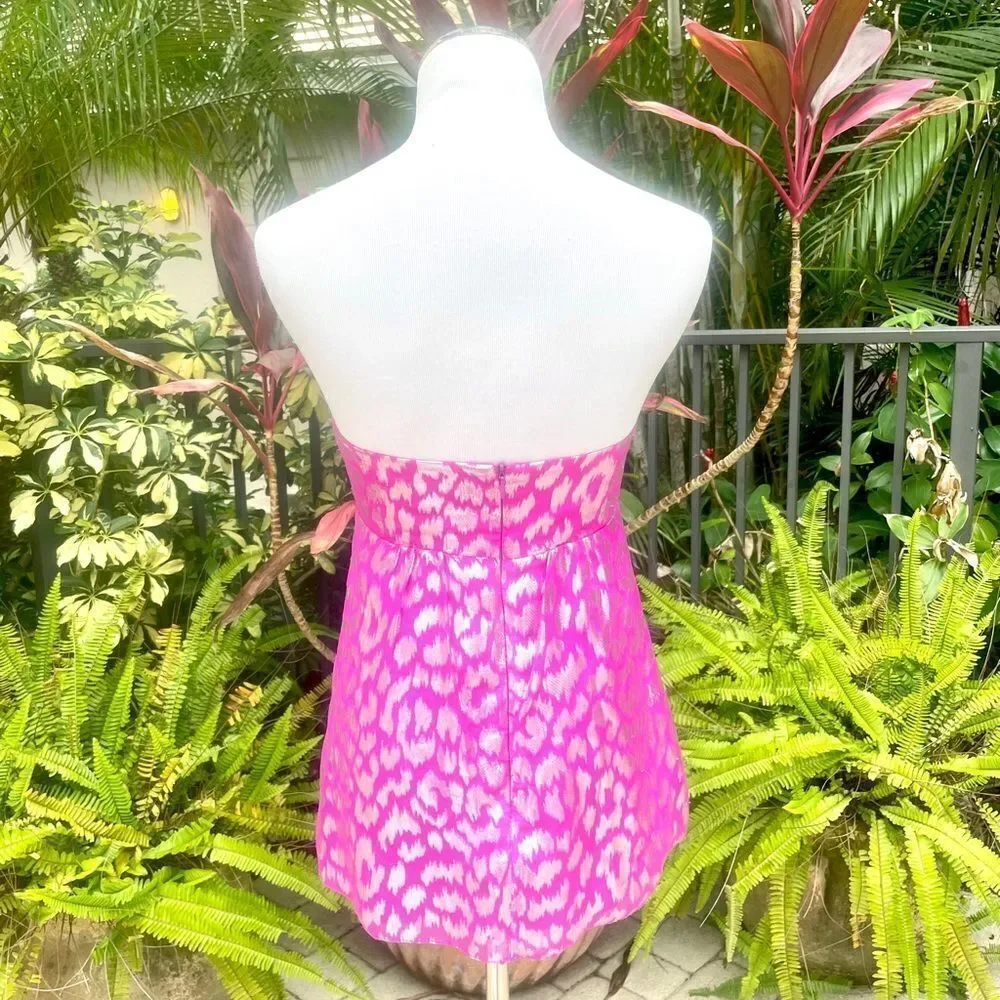 Trina Turk Pink Leopard Strapless Top - Picture 5 of 8